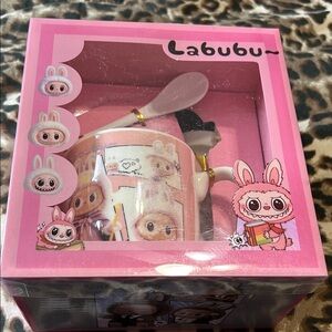 Labubu Ceramic plate spoon and Mug Set